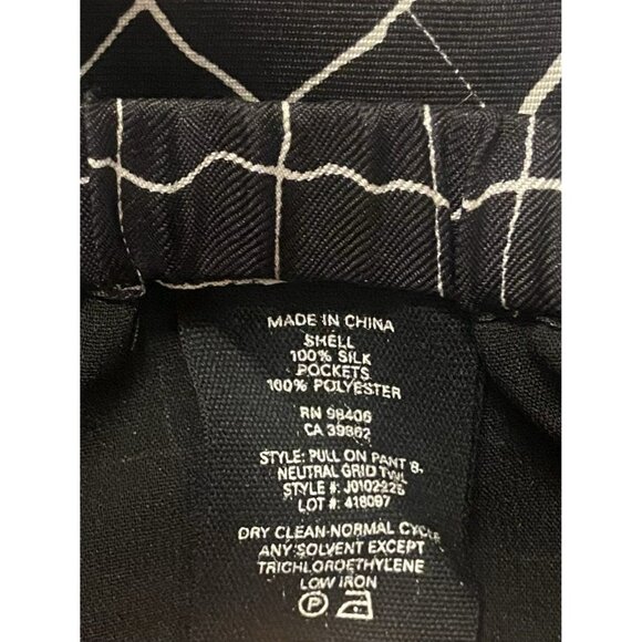 Theory‎ Black Silk Pull-On Pants Women’s Size M Pockets Relaxed Fit Wide Leg NWT - Picture 8 of 11